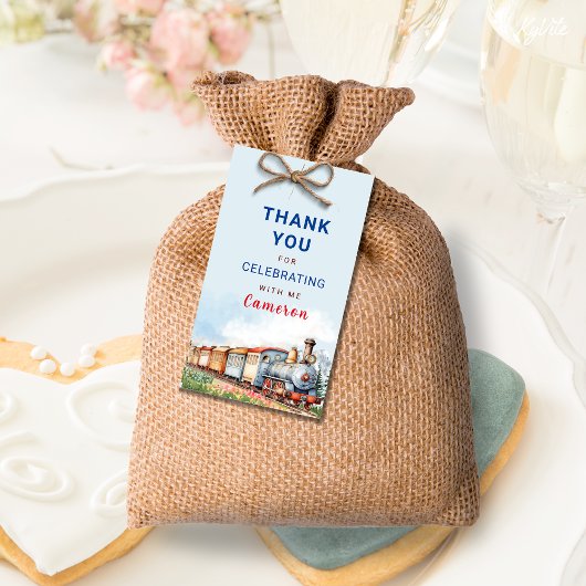 Editable Train Birthday Vielen Dank Tag Geschenkanhänger