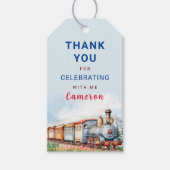 Editable Train Birthday Vielen Dank Tag Geschenkanhänger (Vorderseite)