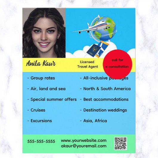 Editable Travel Agent Flyer