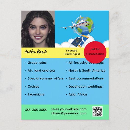Editable Travel Agent Flyer (Vorne)