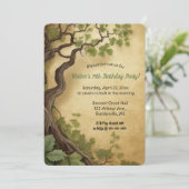 Editable Tree and Green Leaves Einladung (Stehend Vorderseite)