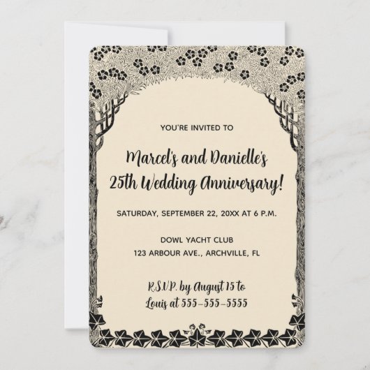 Editable Tree Archway Jubiläum Einladung (Vorderseite)