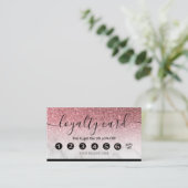 Editable Treuekarte Rose Gold Glitzer Marmor Visitenkarte (Stehend Vorderseite)