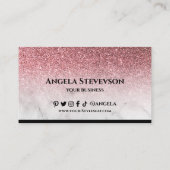 Editable Treuekarte Rose Gold Glitzer Marmor Visitenkarte (Rückseite)