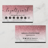 Editable Treuekarte Rose Gold Glitzer Marmor Visitenkarte (Vorne/Hinten)