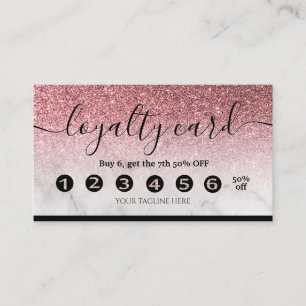 Editable Treuekarte Rose Gold Glitzer Marmor Visitenkarte
