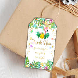 Editable Tropical Birthday Party favorisierte Labe Geschenkanhänger