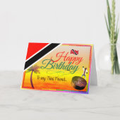Editable Tropical Happy Birthday mein Trini Freund Karte (Vorderseite)
