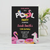 Editable Tropical Summer Swim Party laden Einladung (Stehend Vorderseite)