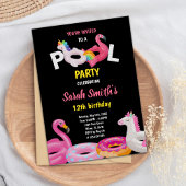 Editable Tropical Summer Swim Party laden Einladung