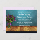 Editable Tulips in einem Jar Spring Dinner Einladu Einladungspostkarte (Vorne/Hinten)