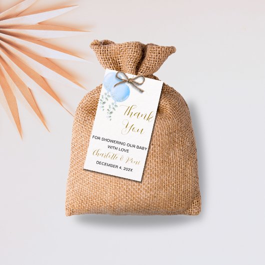 Editable Twin Boys Baby Dusche Danke Tag Geschenkanhänger