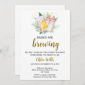 Editable Twin Girls Baby Shower Einladung (Vorne/Hinten)