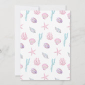 Editable Two The Sea Mermaid Tail Invite Girl Glit Einladung (Rückseite)