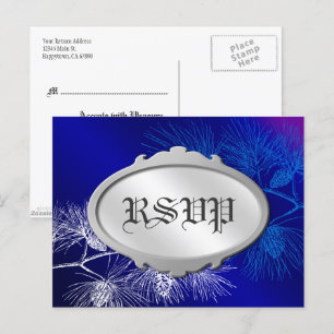 Editable UAWG Holiday Blue White Pine Postkarte