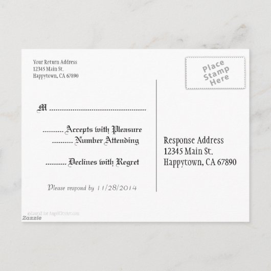 Editable UAWG Holiday Blue White Pine Postkarte (Rückseite)