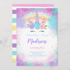 Editable Unicorn Geburtstagsparty Einladung