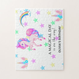 Editable Unicorn Geburtstagsparty Puzzle