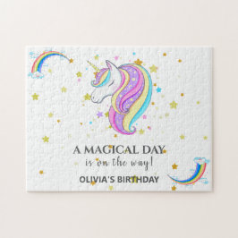 Editable Unicorn Geburtstagsparty Puzzle