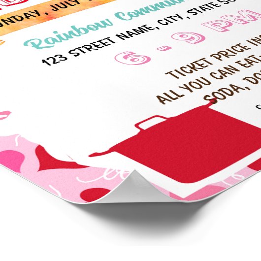 Editable Valentine potluck Flyer Poster (Ecke)