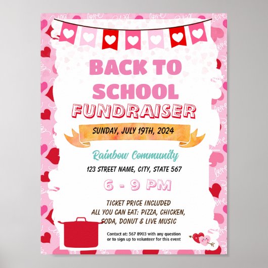 Editable Valentine potluck Flyer Poster (Vorne)