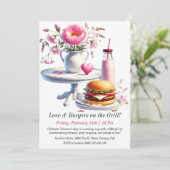 Editable Valentine's Day GRILLEN Einladung (Stehend Vorderseite)