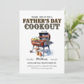 Editable Vatertag Cookout GRILLEN Einladung (Stehend Vorderseite)