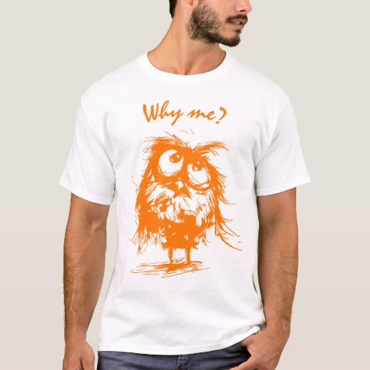 Editable Vector Owl Sketch – Funny Bird T-Shirt (Vorderseite)