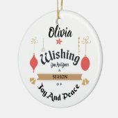 Editable verzauberte Weihnachtsverzierung Keramikornament (Links)