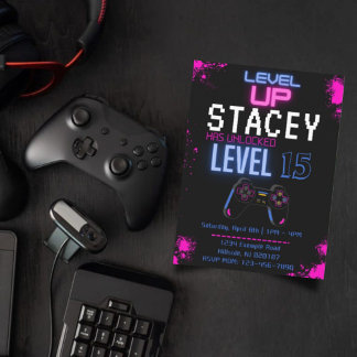 Editable Video Game Birthday Einladung