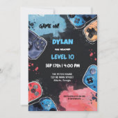Editable Video Game Birthday Einladung Vorlage (Vorderseite)