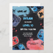 Editable Video Game Birthday Einladung Vorlage (Vorne/Hinten)