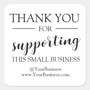 Editable Vielen Dank für Ihr Postzeichen Quadratischer Aufkleber