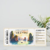 Editable Vietnam Flugzeug Boarding Pass Einladung (Stehend Vorderseite)