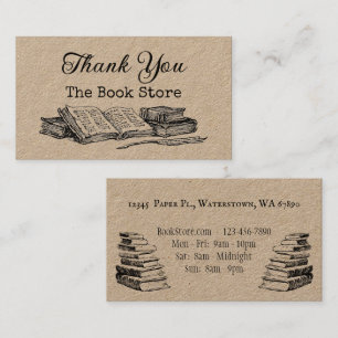 Editable Vintag Art Loyalität im Book Store Visitenkarte
