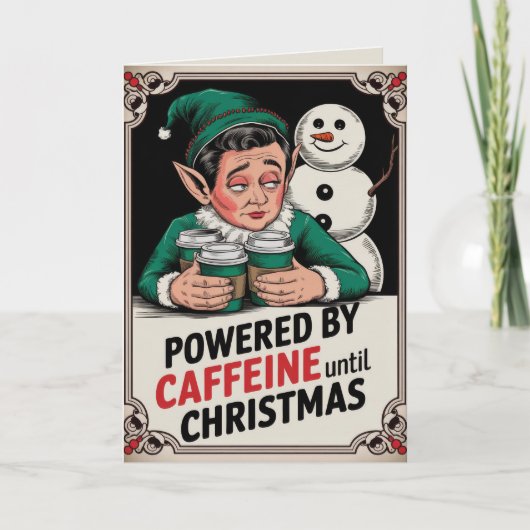 EDITABLE Vintag Funny Christmas Card Feiertagskarte (Vorderseite)