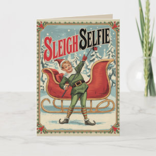 EDITABLE Vintag Funny Christmas Card Feiertagskarte