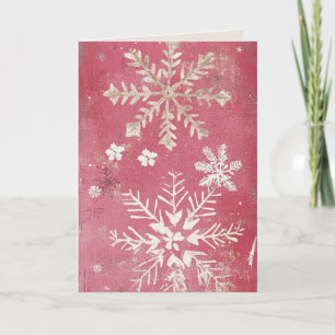 EDITABLE Vintag Pink Christmas Card Feiertagskarte