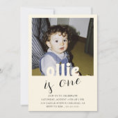 Editable Vintag Style Boy First Birthday Foto Einladung (Vorderseite)