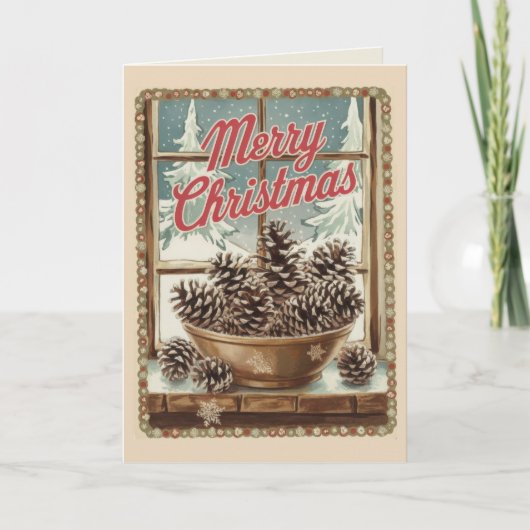 EDITABLE Vintag Xmas Christmas Card Feiertagskarte (Vorderseite)