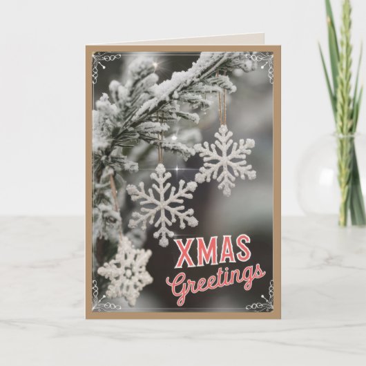 EDITABLE Vintag Xmas Christmas Card Feiertagskarte (Vorderseite)