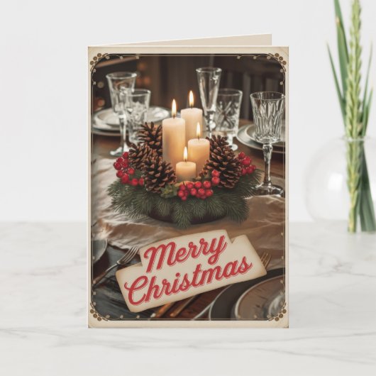 EDITABLE Vintag Xmas Christmas Card Feiertagskarte (Vorderseite)