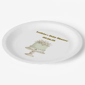 Editable Vintage Neutral Baby Shower  Pappteller (Schrägansicht)