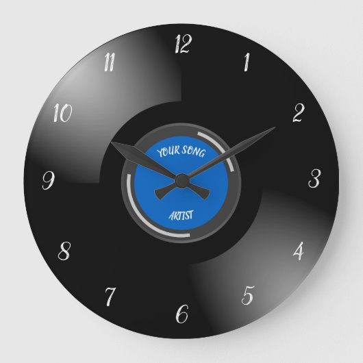 Editable Vinyl Record Große Wanduhr (Vorderseite)
