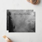 Editable Vollmond Spuk Bäume mit Ravens Mitteilungskarte (Vorderseite/Rückseite Beispiel)