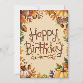 Editable Warm Pumpkin Herbst Herbst glücklich Gebu Karte