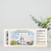 Editable Washington DC Flugzeug Ticket, Washington Einladung (Stehend Vorderseite)