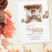Editable Watercolor Boho Burnt Orange Erntedank Einladung
