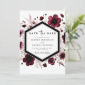 Editable Watercolor Burgundy Wedding Save The Date (Stehend Vorderseite)