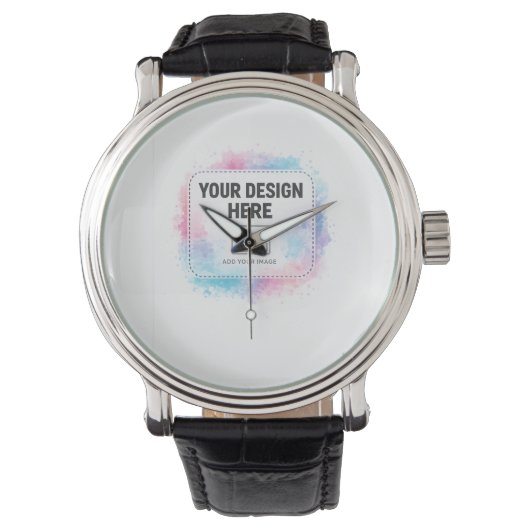 Editable Watercolor Design Template – Your Design Armbanduhr (Vorderseite)